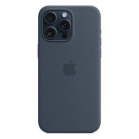 Чехол-силикон оригинал Full Soft Matte with MagSafe iPhone 15 Pro Max, Storm blue