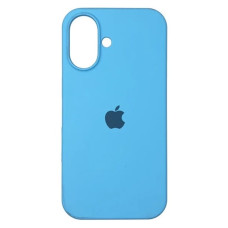 Чехол-силикон оригинал Full Soft Matte iPhone 16 (Голубой / Blue)