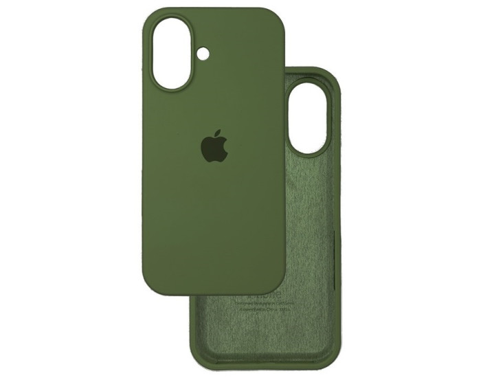 Чехол-силикон оригинал Full Soft Matte iPhone 16 (Зеленый / Dark Olive)