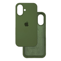 Чехол-силикон оригинал Full Soft Matte iPhone 16 Plus (Зеленый / Dark Olive)