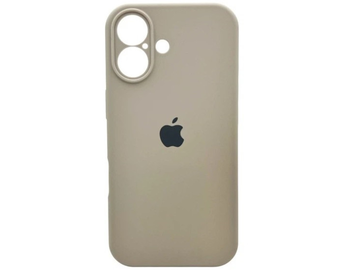 Чехол-силикон оригинал Full Camera Soft Matte iPhone 16 (Бежевый / Antique White)