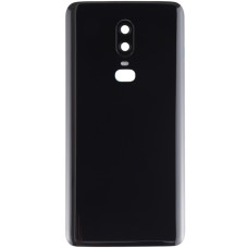 Задняя крышка для OnePlus 6, черная со стеклом камеры