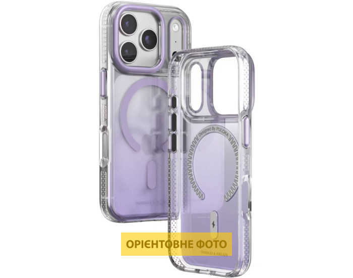 Чехол-силикон TPU+PC Puloka Resplendent with MagSafe iPhone 17, фиолетовый