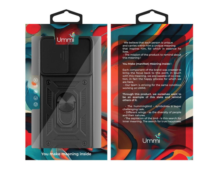 Чехол-Ударопрочный Ummi Camshield Serge Ring Motorola Moto G54, черный