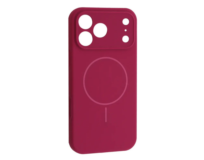 Чохол-силікон оригінал Full Camera Fine Ring MagSafe iPhone 17 Pro, Manyue red