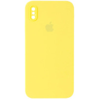 Чехол-силикон оригинал Square Cover Soft Matte Full Camera iPhone XS Max, Yellow