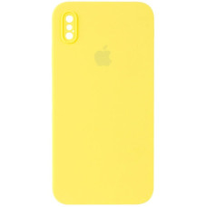 Чехол-силикон оригинал Square Cover Soft Matte Full Camera iPhone XS Max, Yellow