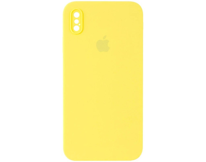 Чехол-силикон оригинал Square Cover Soft Matte Full Camera iPhone XS Max, Yellow