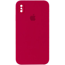 Чехол-силикон оригинал Square Cover Soft Matte Full Camera iPhone XS Max (Красный / Rose Red)