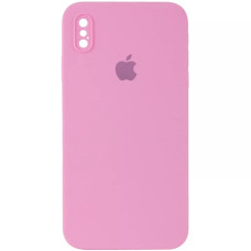 Чехол-силикон оригинал Square Cover Soft Matte Full Camera iPhone XS Max (Розовый / Light pink)