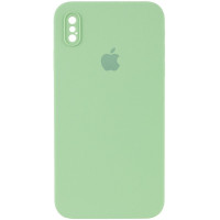 Чехол-силикон оригинал Square Cover Soft Matte Full Camera iPhone XS Max (Мятный / Mint)