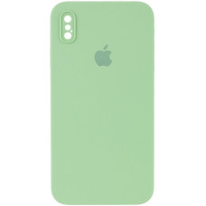 Чехол-силикон оригинал Square Cover Soft Matte Full Camera iPhone XS Max (Мятный / Mint)