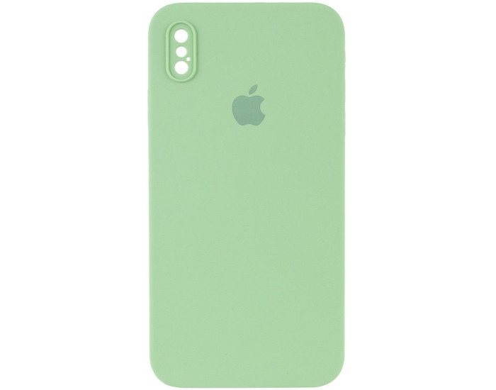 Чехол-силикон оригинал Square Cover Soft Matte Full Camera iPhone XS Max (Мятный / Mint)