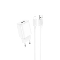 Сетевое зарядное устройство Hoco C134A Solid с кабелем Micro (2,4A/12W) белый