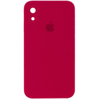 Чехол-силикон оригинал Square Cover Soft Matte Full Camera iPhone XR, Rose red