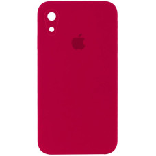 Чехол-силикон оригинал Square Cover Soft Matte Full Camera iPhone XR, Rose red