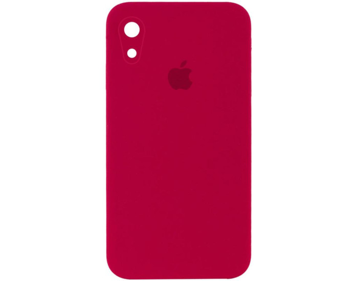 Чехол-силикон оригинал Square Cover Soft Matte Full Camera iPhone XR, Rose red