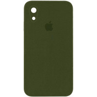 Чохол-силікон оригінал Square Cover Soft Matte Full Camera iPhone XR, Dark olive