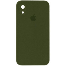 Чехол-силикон оригинал Square Cover Soft Matte Full Camera iPhone XR, Dark olive