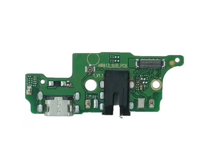 Шлейф для Tecno Spark 8P KG7n, конектора зарядки, мікрофона з компонентами, оригінал