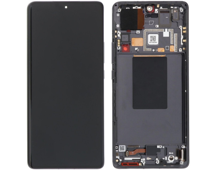 Дисплей с сенсорным экраном (модуль) Xiaomi 12 Pro /12S Pro /12S Ultra, черный с рамкой серой, переклейка