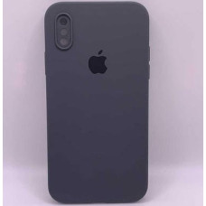 Чехол-силикон оригинал Square Cover Soft Matte Full Camera iPhone X/XS (Серый / Dark Gray)