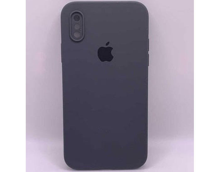 Чехол-силикон оригинал Square Cover Soft Matte Full Camera iPhone X/XS (Серый / Dark Gray)