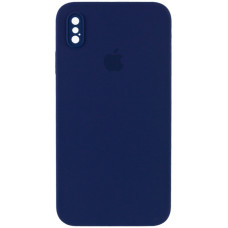 Чехол-силикон оригинал Square Cover Soft Matte Full Camera iPhone X/XS, Midnight blue