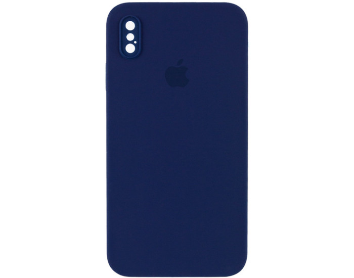 Чехол-силикон оригинал Square Cover Soft Matte Full Camera iPhone X/XS, Midnight blue