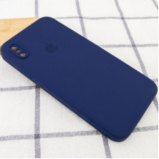 Чехол-силикон оригинал Square Cover Soft Matte Full Camera iPhone X/XS, Midnight blue