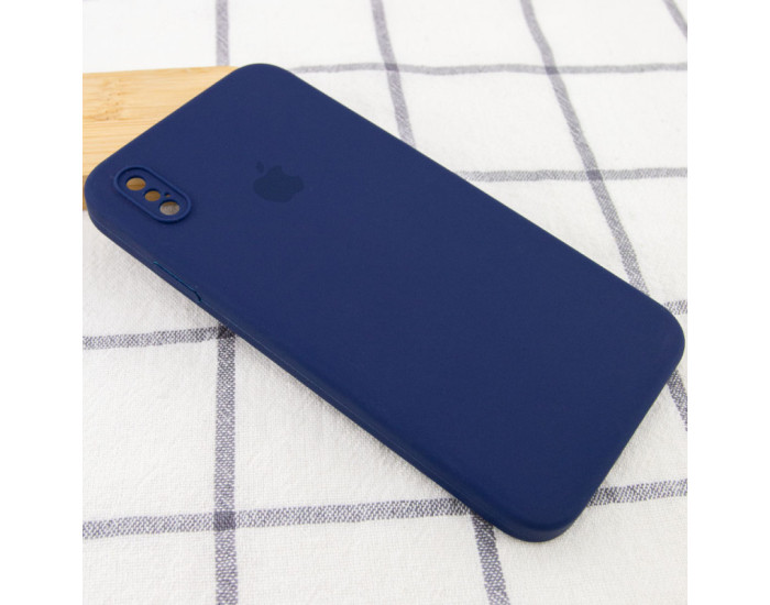 Чехол-силикон оригинал Square Cover Soft Matte Full Camera iPhone X/XS, Midnight blue