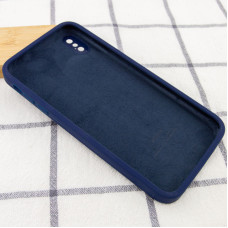 Чехол-силикон оригинал Square Cover Soft Matte Full Camera iPhone X/XS, Midnight blue