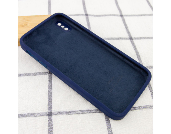 Чехол-силикон оригинал Square Cover Soft Matte Full Camera iPhone X/XS, Midnight blue