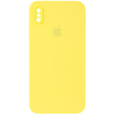 Чехол-силикон оригинал Square Cover Soft Matte Full Camera iPhone X/XS, Yellow