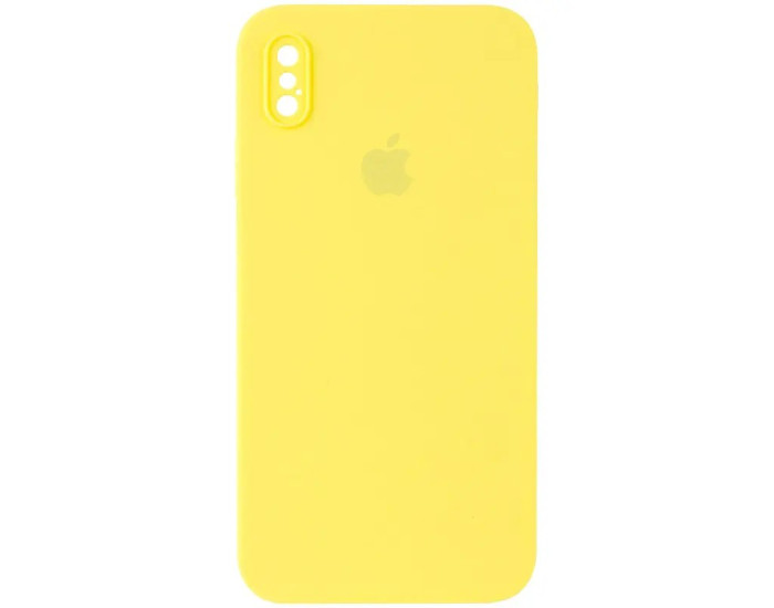 Чехол-силикон оригинал Square Cover Soft Matte Full Camera iPhone X/XS, Yellow