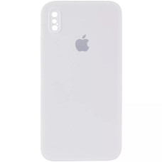 Чехол-силикон оригинал Square Cover Soft Matte Full Camera iPhone X/XS, White
