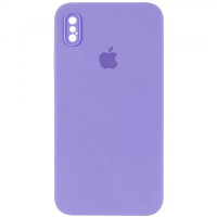 Чехол-силикон оригинал Square Cover Soft Matte Full Camera iPhone X/XS, Lilac