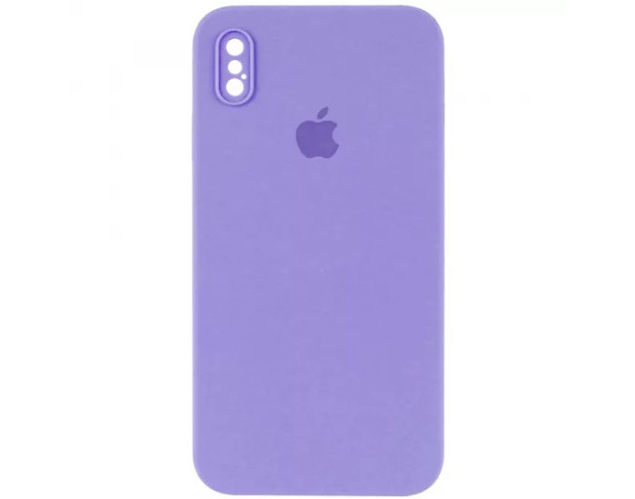 Чехол-силикон оригинал Square Cover Soft Matte Full Camera iPhone X/XS, Lilac
