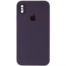 Чехол-силикон оригинал Square Cover Soft Matte Full Camera iPhone X/XS, Elderberry