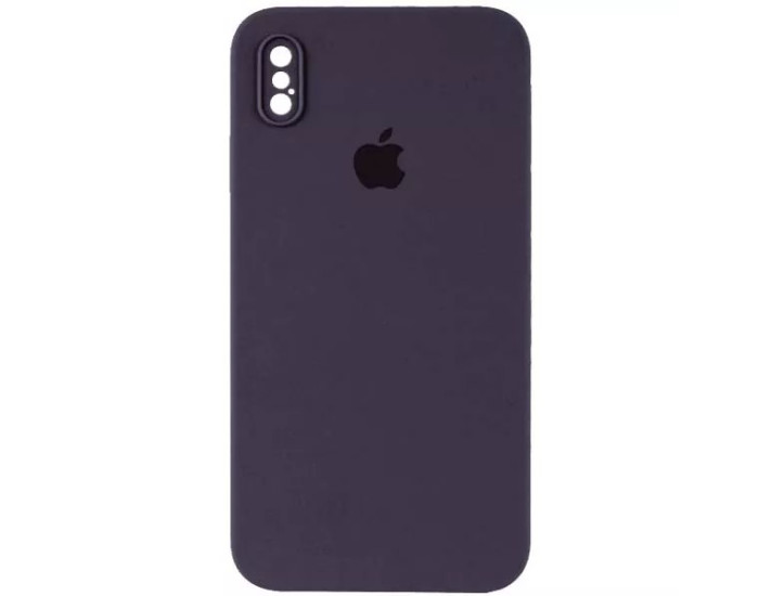 Чехол-силикон оригинал Square Cover Soft Matte Full Camera iPhone X/XS, Elderberry