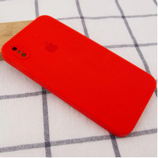 Чехол-силикон оригинал Square Cover Soft Matte Full Camera iPhone X/XS (Красный / Red)