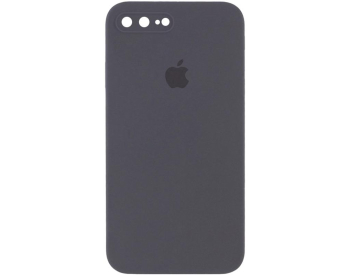 Чехол-силикон оригинал Square Cover Soft Matte Full Camera iPhone 7 Plus /8 Plus, угольно-серый