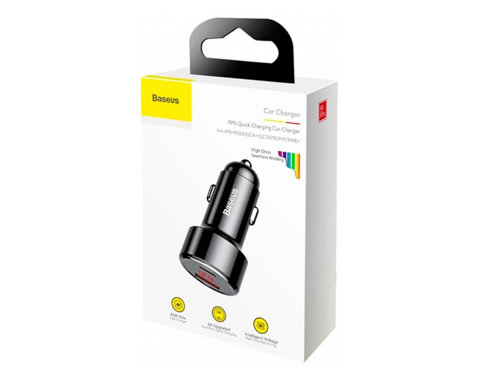 Автомобільне зарядний пристрій Baseus Magic Series PPS (PDout/USB) (45W/QC/PD/LCD) (CCMLC20C-01) чорний