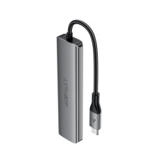 Переходник USB HUB Acefast J18 USB-C 6-in-1, серый металлик