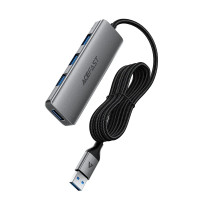 Переходник USB HUB Acefast J17 USB-A 4-in-1, серый металлик