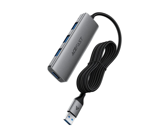 Переходник USB HUB Acefast J17 USB-A 4-in-1, серый металлик