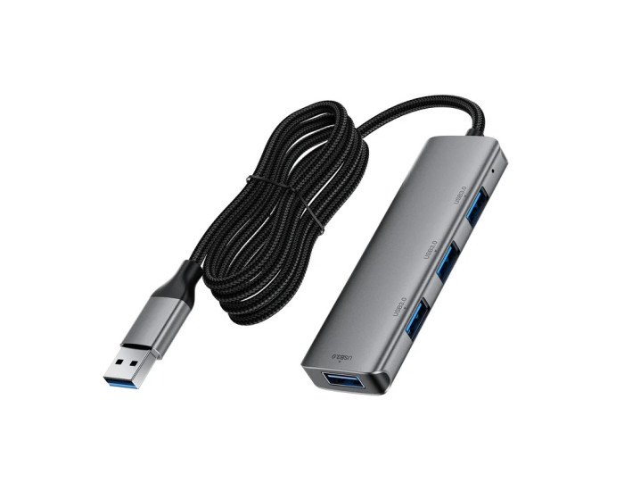 Переходник USB HUB Acefast J17 USB-A 4-in-1, серый металлик