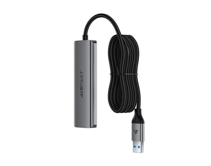 Переходник USB HUB Acefast J17 USB-A 4-in-1, серый металлик