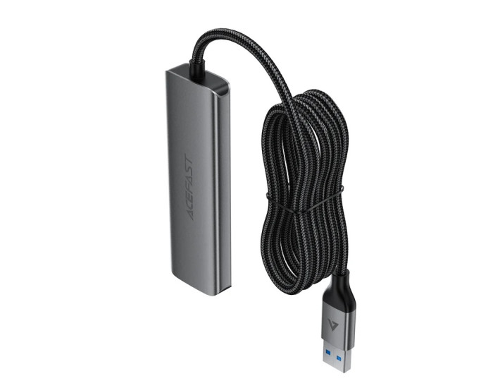 Переходник USB HUB Acefast J17 USB-A 4-in-1, серый металлик