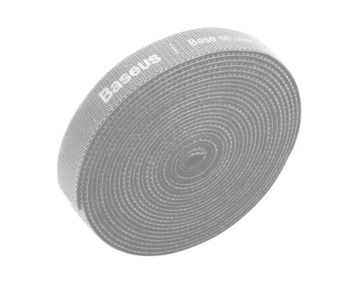 Органайзер для кабелей зарядки Baseus Colourful Circle Velcro strap 3m, серый